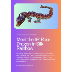 Rose Dragon – 19" Silk Rainbow Articulated Hatchling